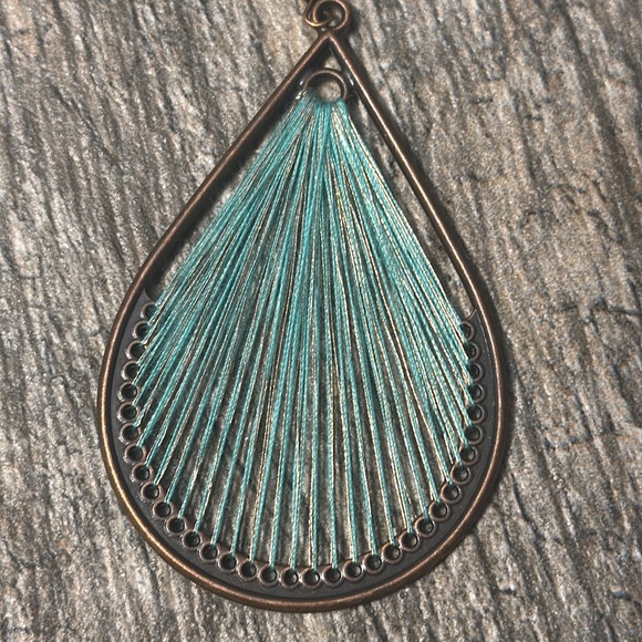 String Wrap Teardrop Earrings - Picture 2 of 4